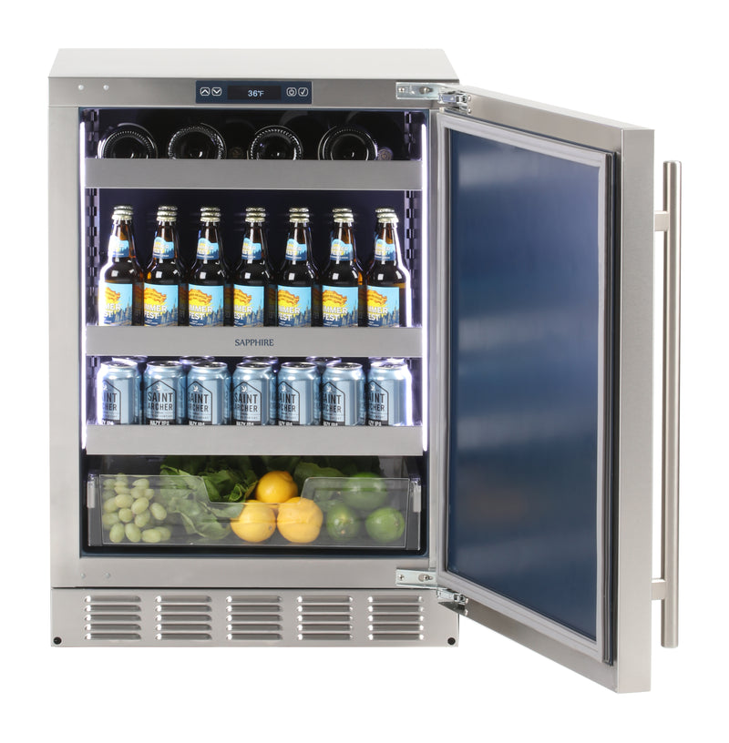 Sapphire Series 5, 24"W, Solid Door, Indoor, Panel Ready, Commercial Refrigerator (SR24PR)