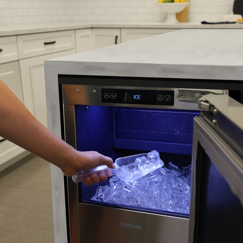 Sapphire Series 5 Indoor Clear Ice Machine, Gourmet Cube, Gravity Drain